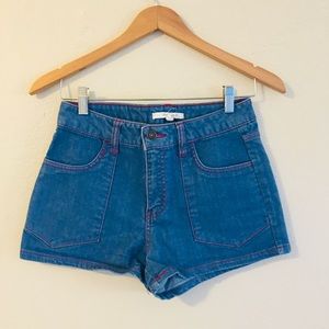 High waisted denim shorts